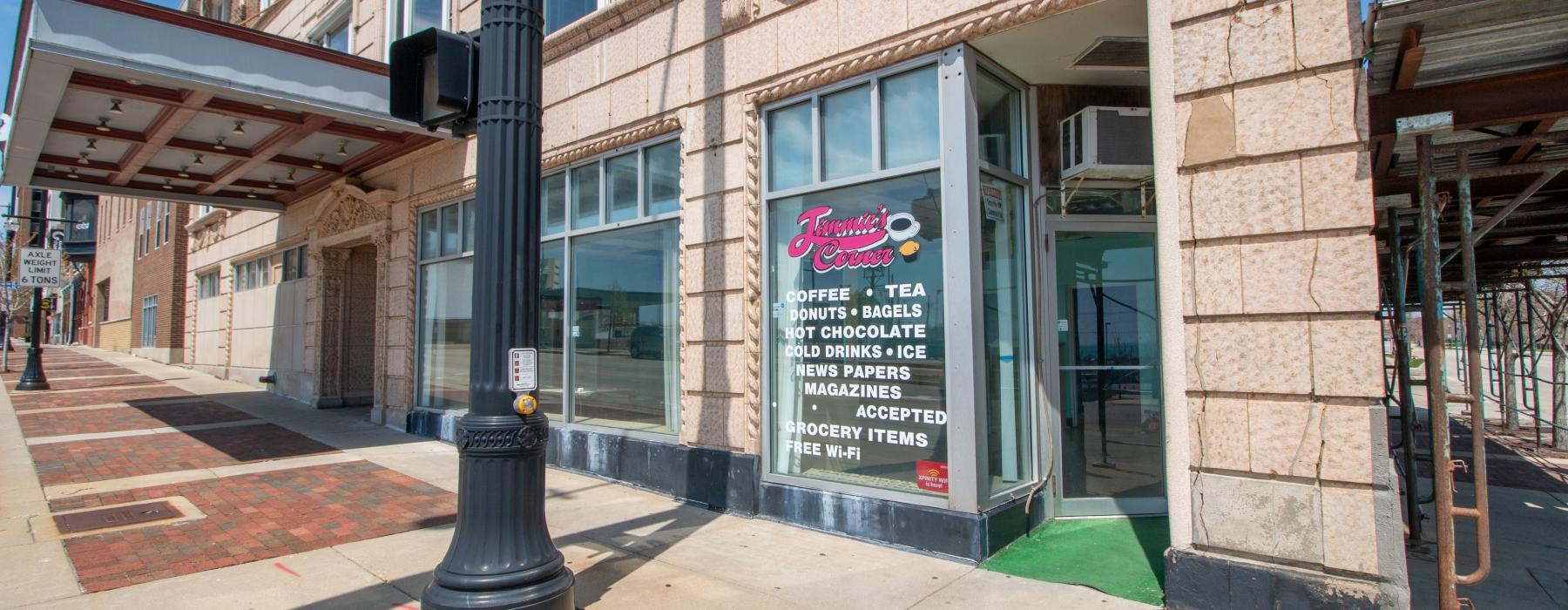 a building with a sign on the front